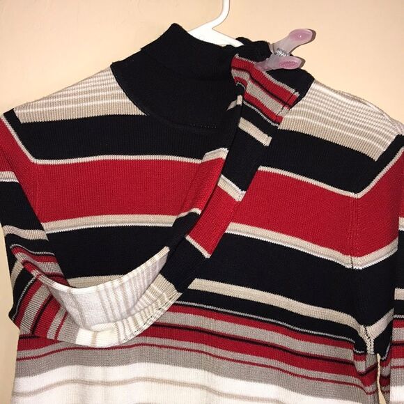 Hampshire Studios Vintage Preppy Mock Turtleneck Sweater Size Medium P - Picture 5 of 8